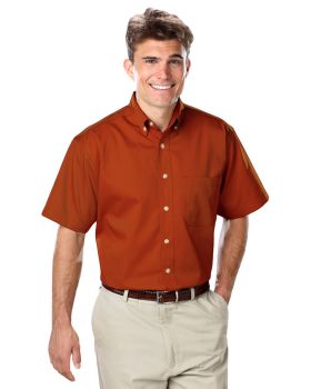 'BG8213S Men's S/S 100% Cotton Twill Shirt'