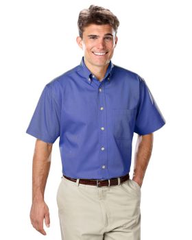 'BG8213S Men's S/S 100% Cotton Twill Shirt'