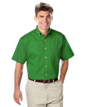 'BG8213S Men's S/S 100% Cotton Twill Shirt'