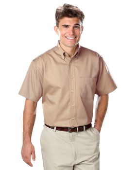 'BG8213S Men's S/S 100% Cotton Twill Shirt'