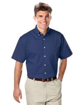 'BG8213S Men's S/S 100% Cotton Twill Shirt'