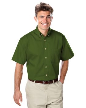 'BG8213S Men's S/S 100% Cotton Twill Shirt'