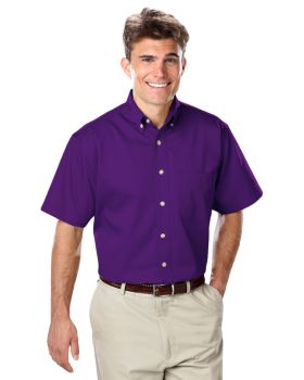 'BG8213S Men's S/S 100% Cotton Twill Shirt'