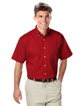 'BG8213S Men's S/S 100% Cotton Twill Shirt'