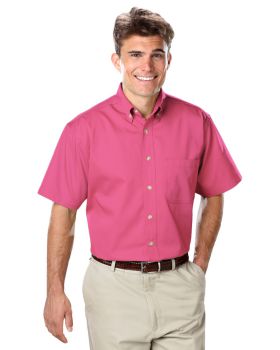 'BG8213S Men's S/S 100% Cotton Twill Shirt'