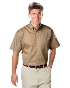 'BG8213S Men's S/S 100% Cotton Twill Shirt'