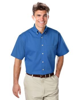 'BG8213S Men's S/S 100% Cotton Twill Shirt'