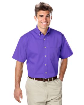 'BG8213S Men's S/S 100% Cotton Twill Shirt'