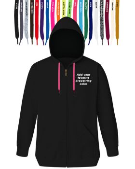 'BG9302ZD Custom Drawstring Zip Front Hoodie'