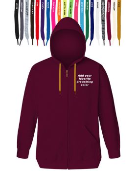 'BG9302ZD Custom Drawstring Zip Front Hoodie'