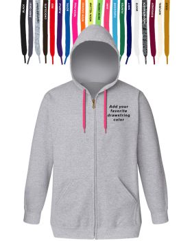 'BG9302ZD Custom Drawstring Zip Front Hoodie'