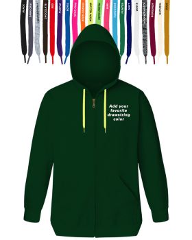 'BG9302ZD Custom Drawstring Zip Front Hoodie'