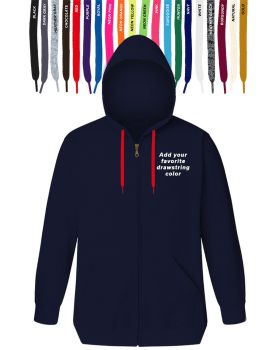 'BG9302ZD Custom Drawstring Zip Front Hoodie'