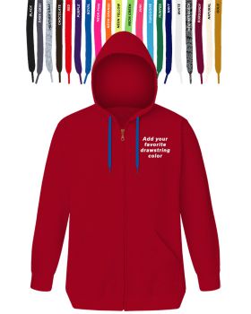 'BG9302ZD Custom Drawstring Zip Front Hoodie'