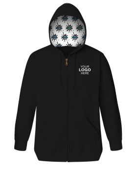 'BG9302ZH Your Logo Here Adult Fleece Zip Front Hoodie'
