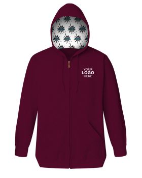 'BG9302ZH Your Logo Here Adult Fleece Zip Front Hoodie'
