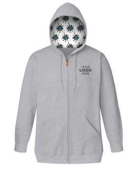 'BG9302ZH Your Logo Here Adult Fleece Zip Front Hoodie'
