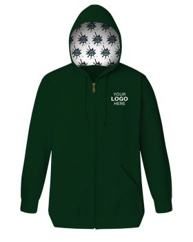 'BG9302ZH Your Logo Here Adult Fleece Zip Front Hoodie'