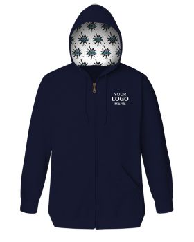 'BG9302ZH Your Logo Here Adult Fleece Zip Front Hoodie'