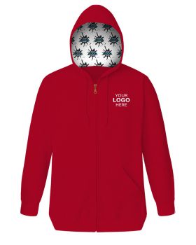 'BG9302ZH Your Logo Here Adult Fleece Zip Front Hoodie'