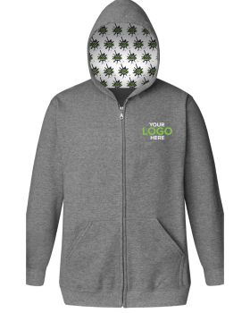 'BG9304ZH Your Logo Here Adult Zip Front Hoodie'