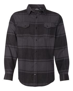 Burnside 8219 Snap Front Long Sleeve Plaid Flannel Shirt