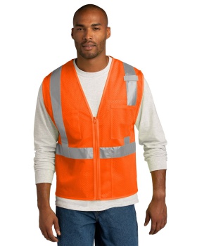 CornerStone CSV102 Men's ANSI 107 Class 2 Mesh Zippered Vest