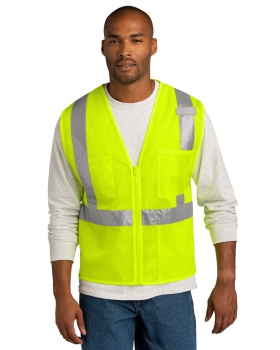 'CornerStone CSV102 Men's ANSI 107 Class 2 Mesh Zippered Vest'