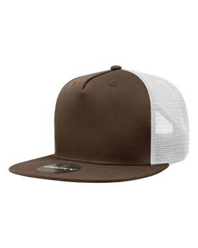 '5 Panel High Profile Structured Cotton Blend Trucker'