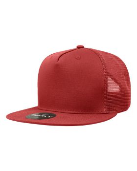 '5 Panel High Profile Structured Cotton Blend Trucker'