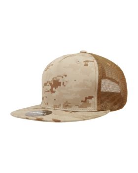 '5 Panel High Profile Structured Cotton Blend Trucker'