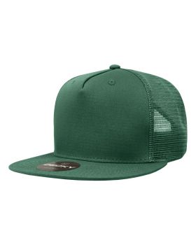 '5 Panel High Profile Structured Cotton Blend Trucker'