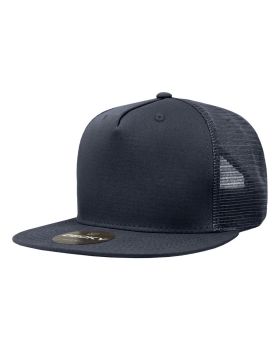 '5 Panel High Profile Structured Cotton Blend Trucker'