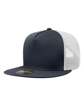 '5 Panel High Profile Structured Cotton Blend Trucker'