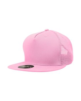 '5 Panel High Profile Structured Cotton Blend Trucker'