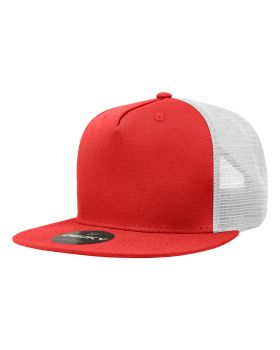 '5 Panel High Profile Structured Cotton Blend Trucker'
