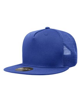 '5 Panel High Profile Structured Cotton Blend Trucker'