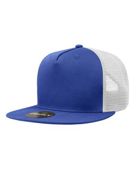 '5 Panel High Profile Structured Cotton Blend Trucker'