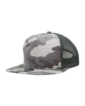 '5 Panel High Profile Structured Cotton Blend Trucker'
