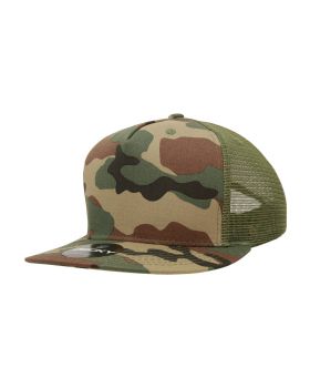 '5 Panel High Profile Structured Cotton Blend Trucker'