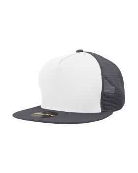 '5 Panel High Profile Structured Cotton Blend Trucker'