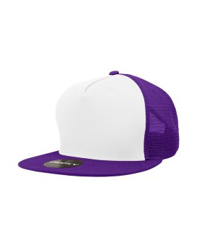 '5 Panel High Profile Structured Cotton Blend Trucker'