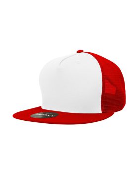'5 Panel High Profile Structured Cotton Blend Trucker'