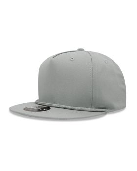 '5 Panel High Profile Structured Cotton Blend Rope Hat'