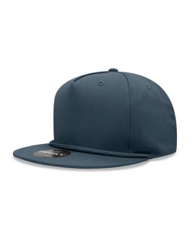 '5 Panel High Profile Structured Cotton Blend Rope Hat'