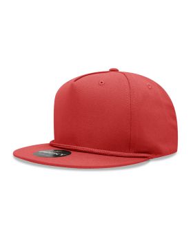 '5 Panel High Profile Structured Cotton Blend Rope Hat'