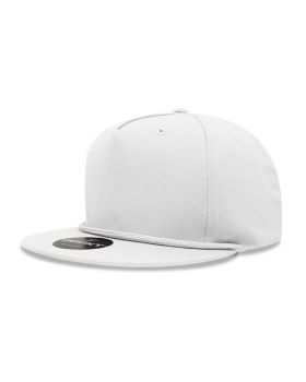 '5 Panel High Profile Structured Cotton Blend Rope Hat'