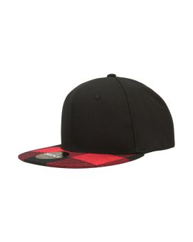 '6 Panel High Profile Structured Plaid Bill Snapback'