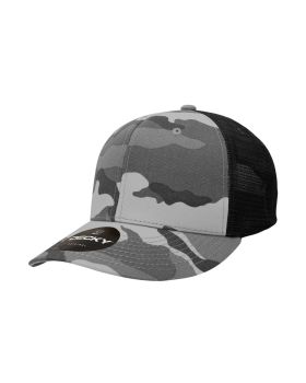 '6 Panel Mid Profile Structured Camo Trucker'