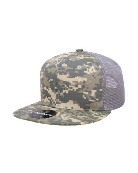 6 Panel High Profile Structured Camo Trucker
